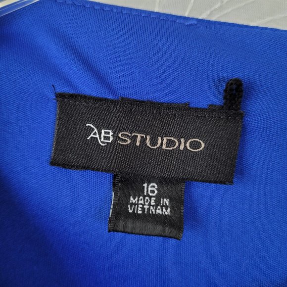 AB Studio Sz 16 Split Short Sleeve Lined Dress - Picture 7 of 10